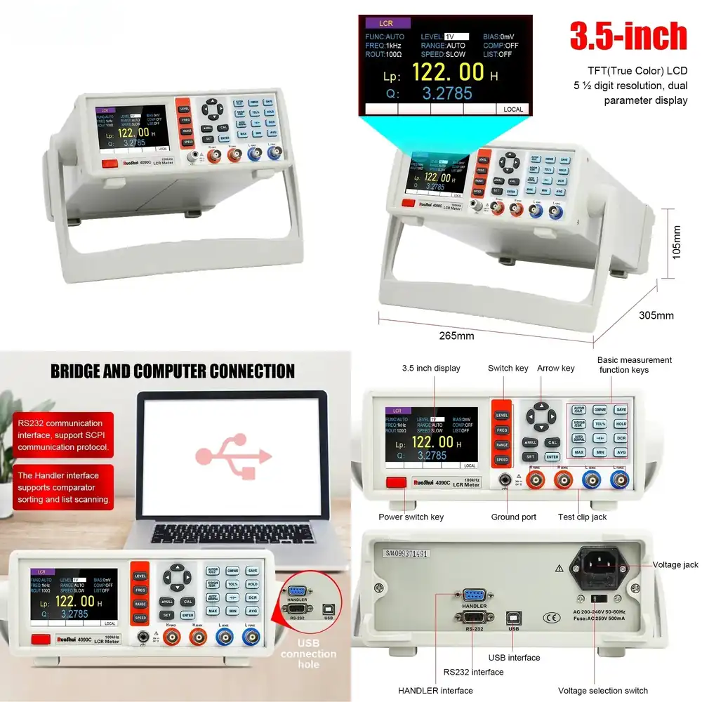 Test Instruments - Digital LCR Meter Desktop Capacitance Resistance